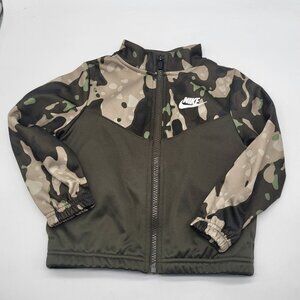 Nike Boys SZ 3T Camo Green Beige Full Zip Track  Jacket Dri-Fit